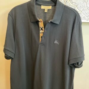 Burberry Men's Black Pique Polo Shirt
